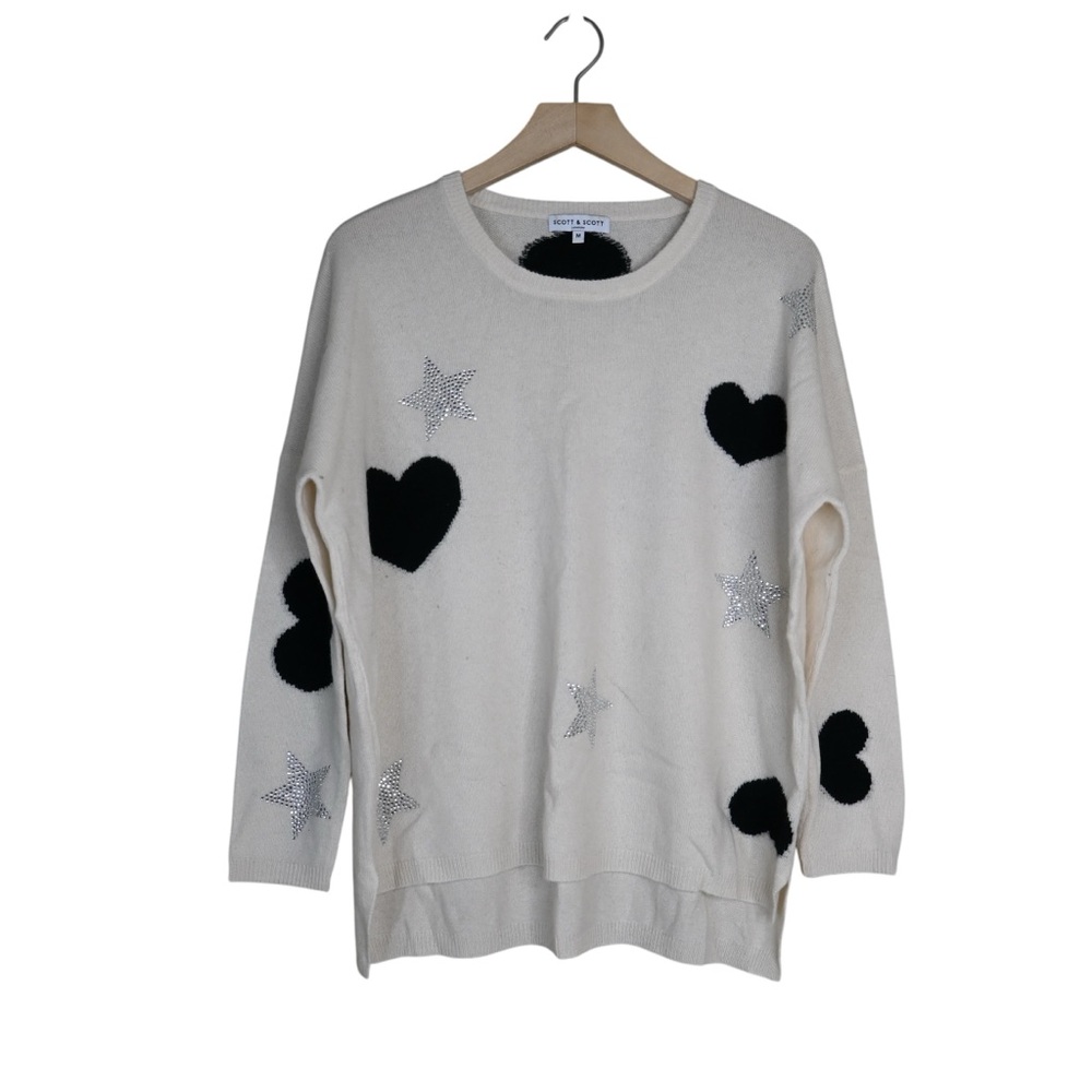 Scott & Scott London Women's M Rhinestone Embellished Cashmere Sweater